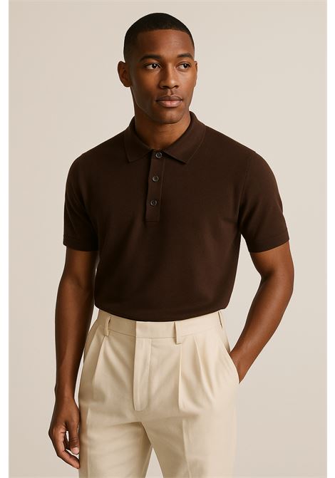 Polo Uomo Marrone in Maglia Fine  Paolo Pecora Milano PAOLO PECORA | Maglieria | A007 F1002230